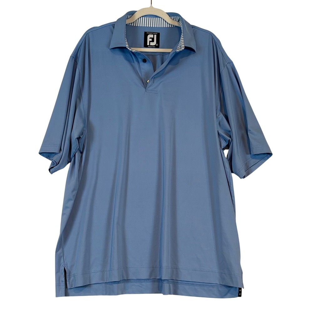 FJ FootJoy ProDry Lisle Golf Polo Shirt Mens XL Blue Troon Cup Short Sleeve‎